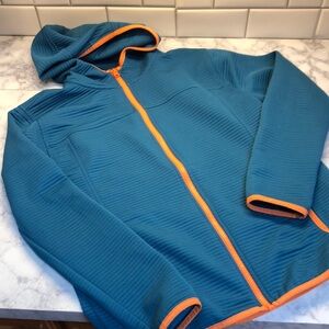 Crew Cuts Teal Hooded Jacket with Orange Trim